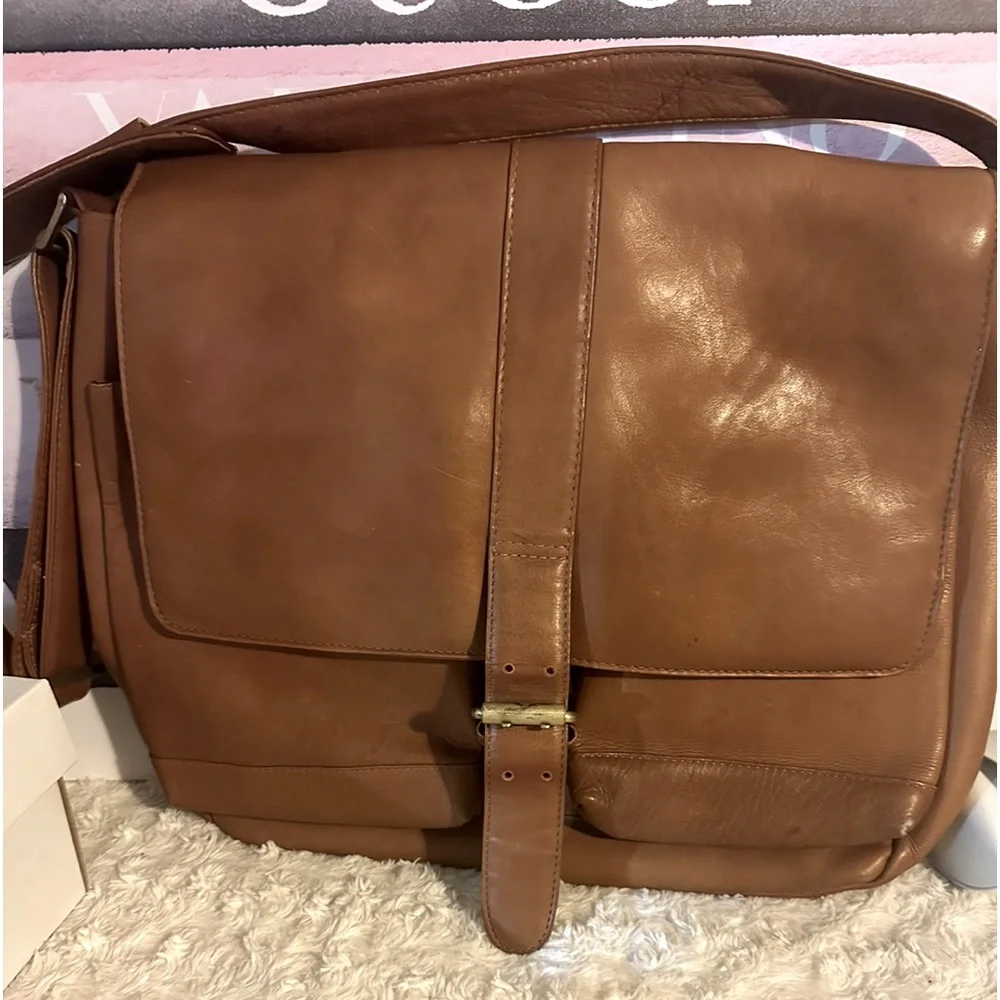 Latico Brown Leather Laptop Bag / Messenger Bag / Briefcase - Unisex